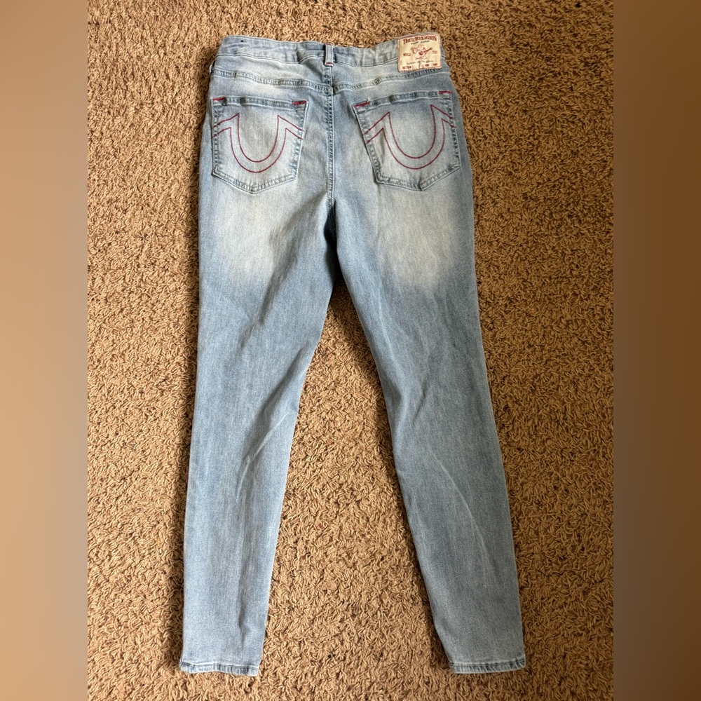 True Religion Halle High Rise Super Skinny Jeans Light Blue size 30 - Picture 2 of 14